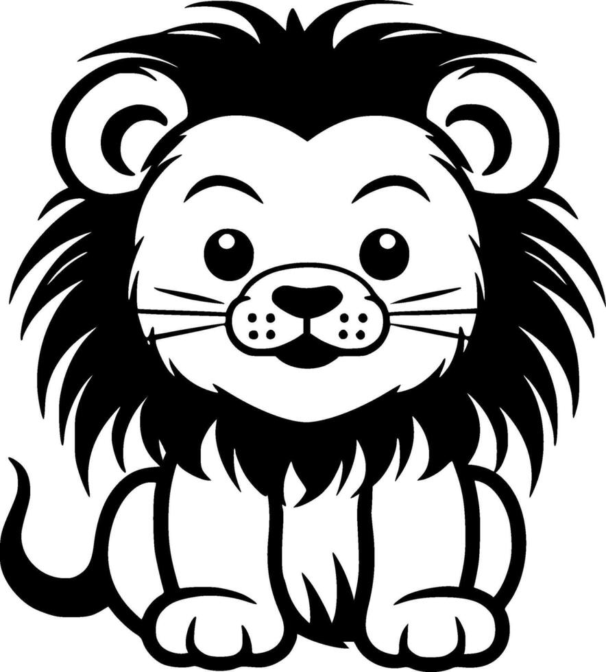Lion Baby - Minimalist and Flat Logo - illustration vector