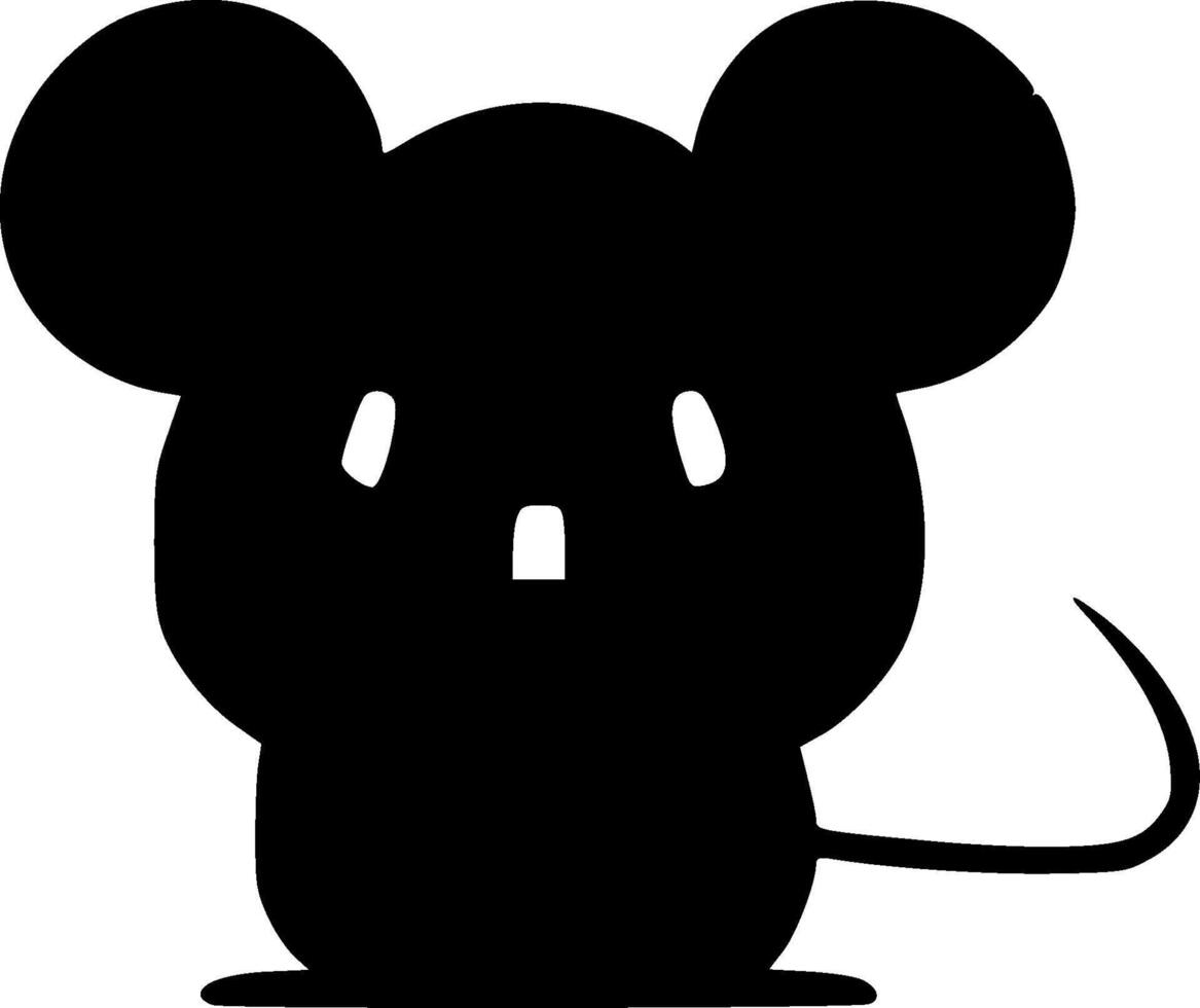 Mouse - Black and White Isolated Icon - illustration vector