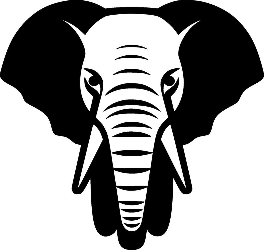 Elephant - Black and White Isolated Icon - illustration vector