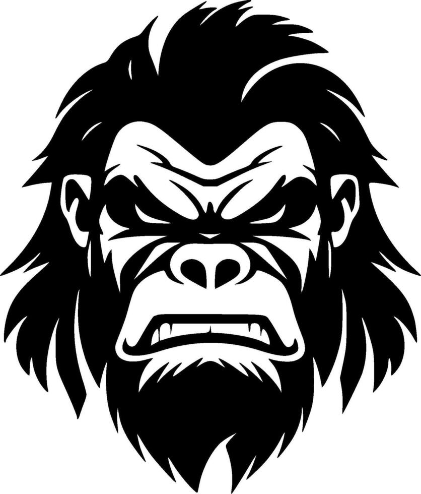 Gorilla, Black and White illustration vector