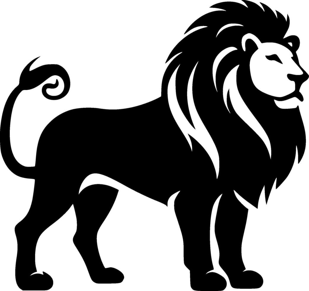 Lion - Black and White Isolated Icon - illustration vector