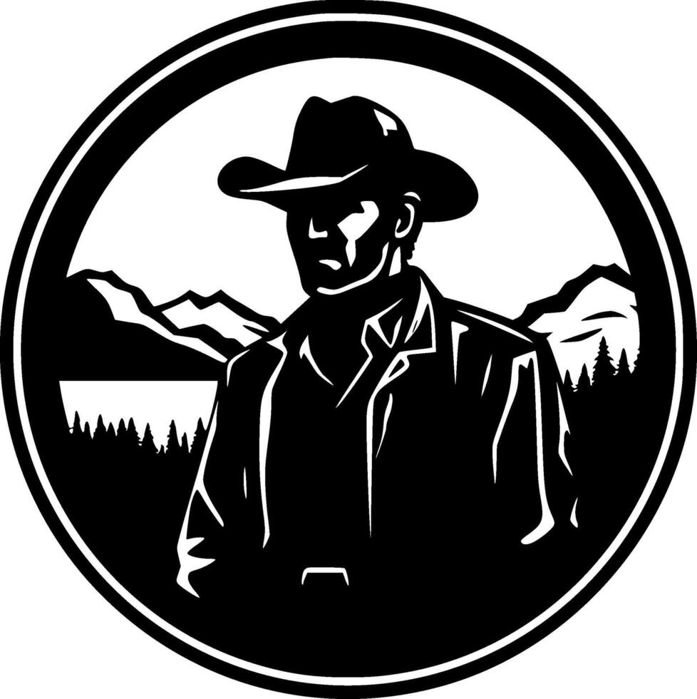 Western, Minimalist and Simple Silhouette - illustration vector