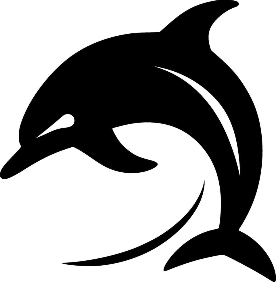 Dolphin, Minimalist and Simple Silhouette - illustration vector