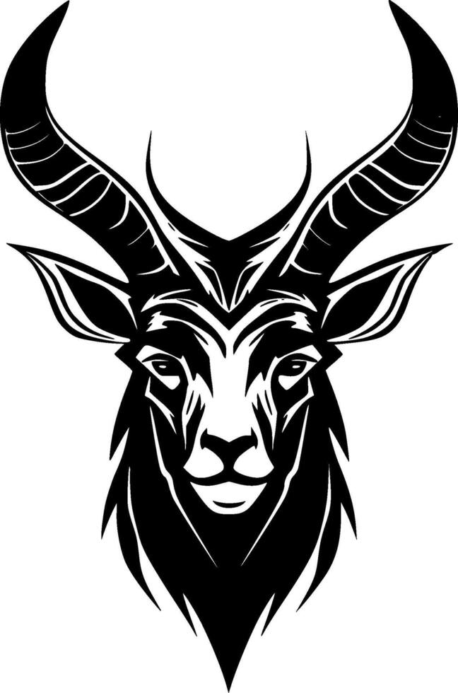 Goat - Black and White Isolated Icon - illustration vector