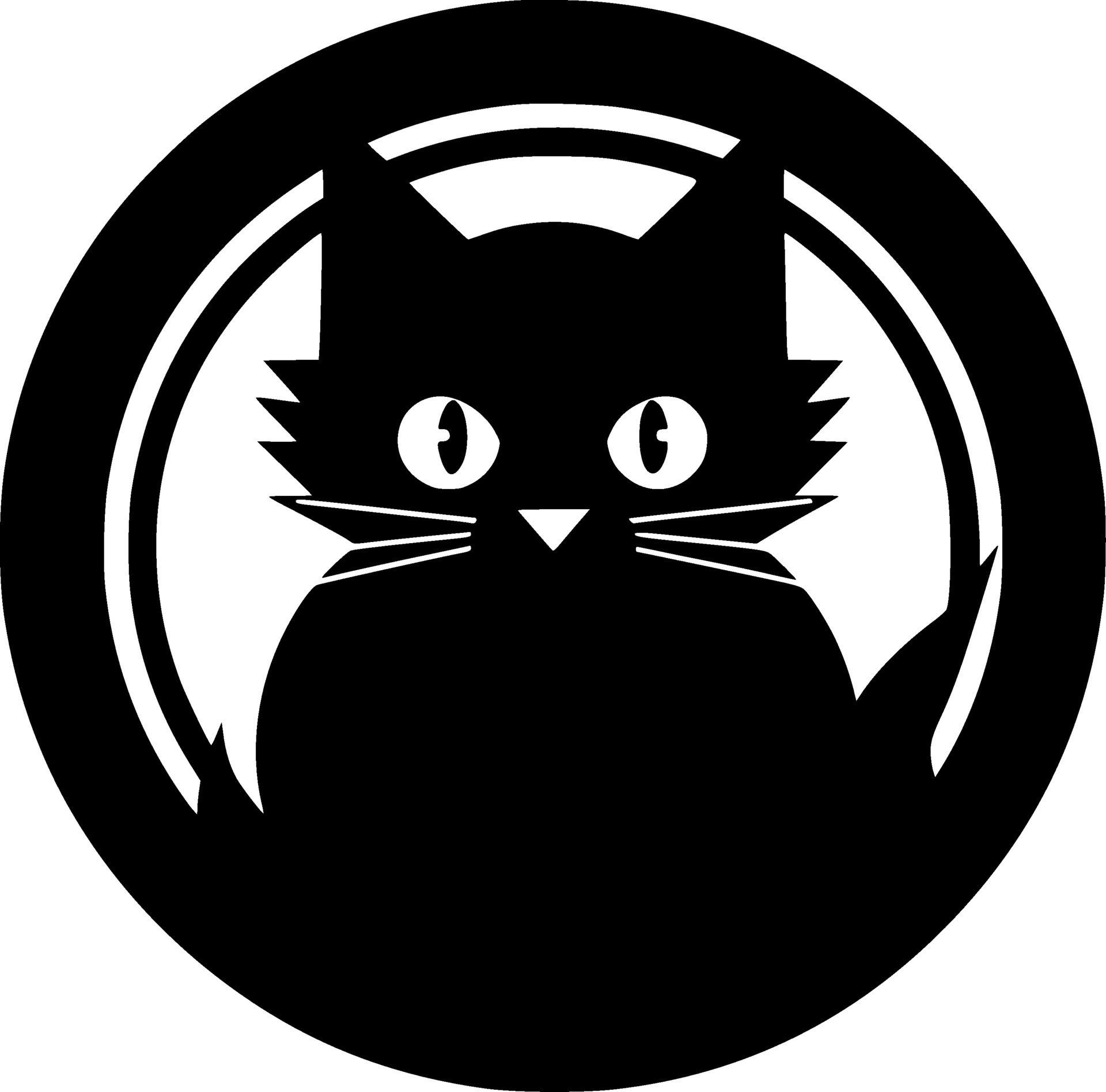Cat - Black and White Isolated Icon - illustration 46979776 Vector Art