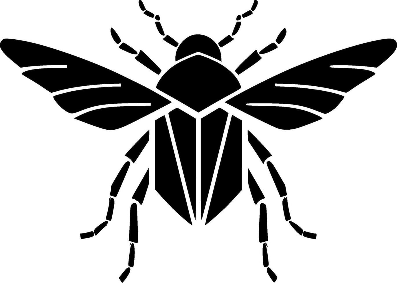 Beetle, Black and White illustration vector