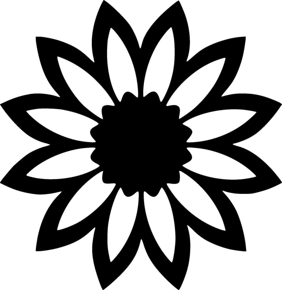 Flower, Black and White illustration vector