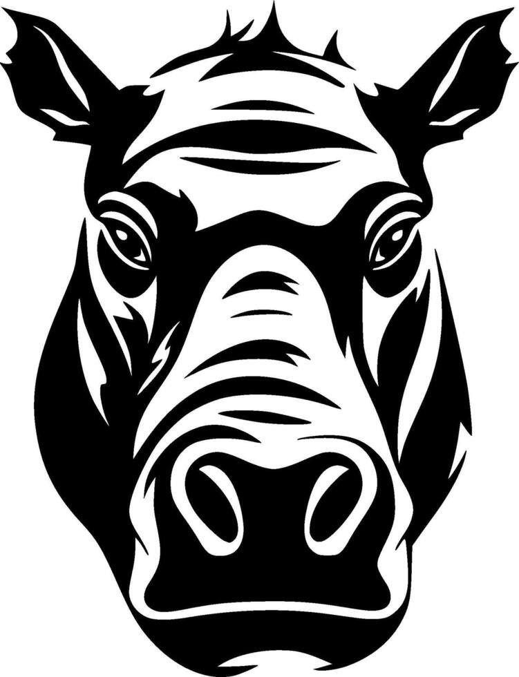 Hippopotamus, Minimalist and Simple Silhouette - illustration vector