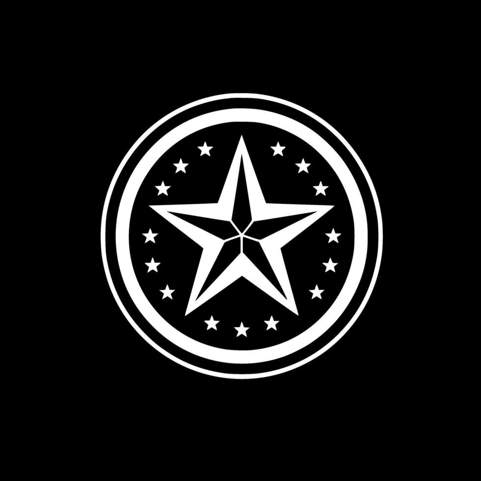 Star, Black and White illustration vector