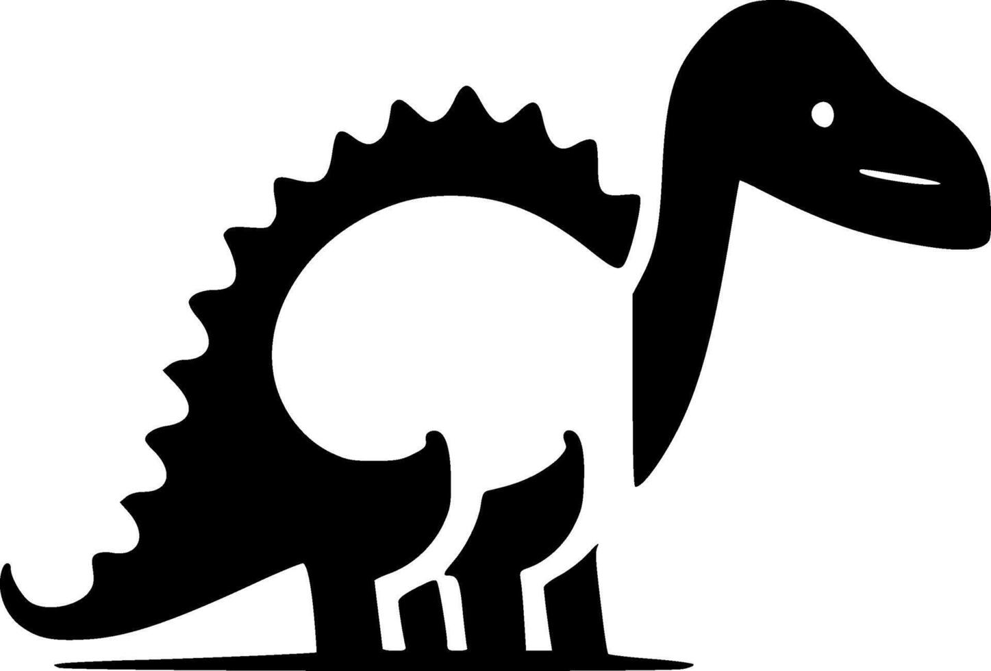 Dino - Black and White Isolated Icon - illustration vector