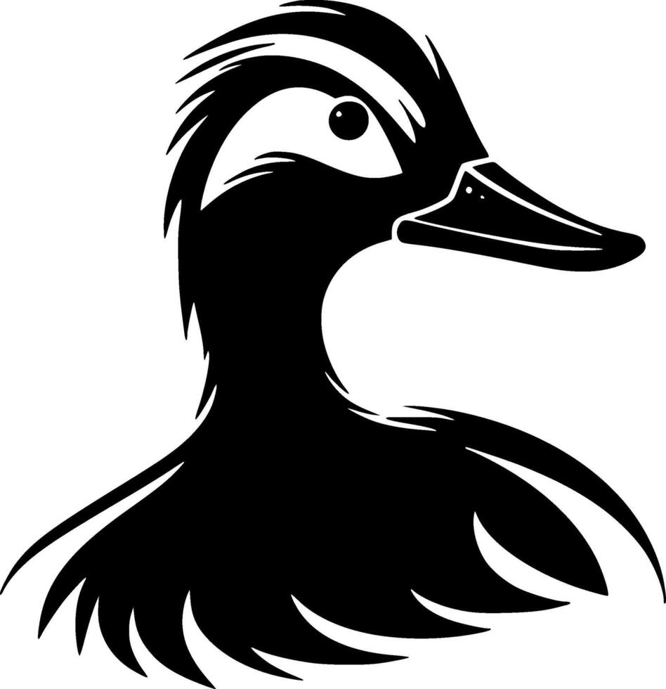 Duck - Black and White Isolated Icon - illustration vector