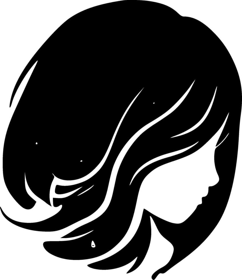Hair, Minimalist and Simple Silhouette - illustration vector