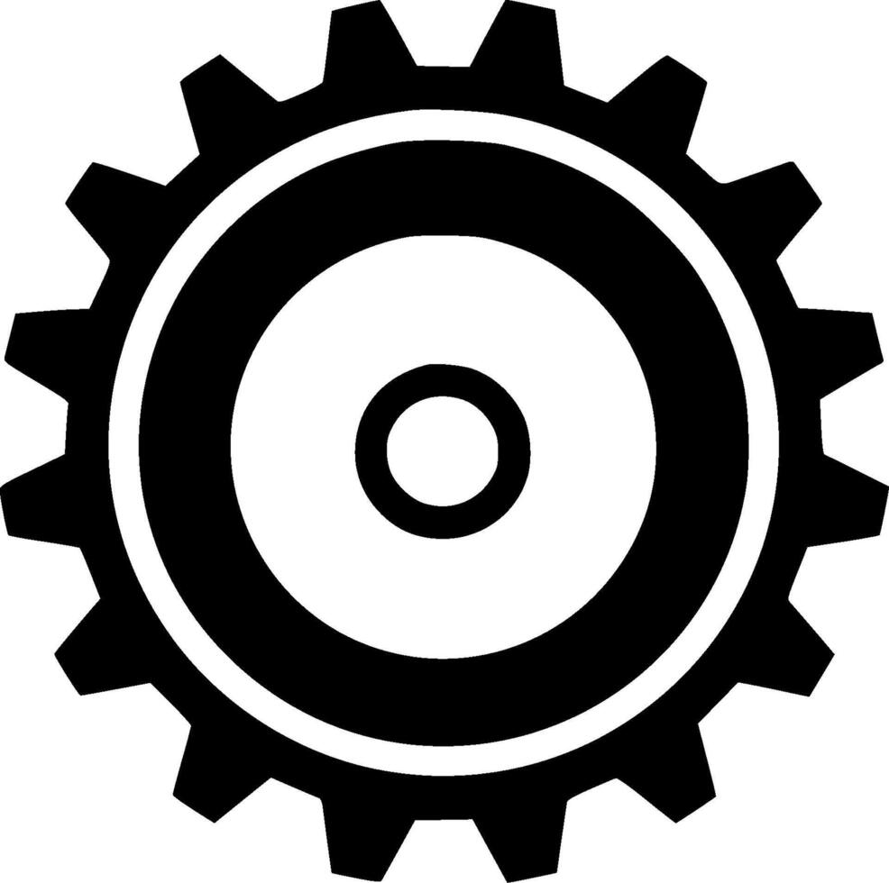 Gear, Black and White illustration vector