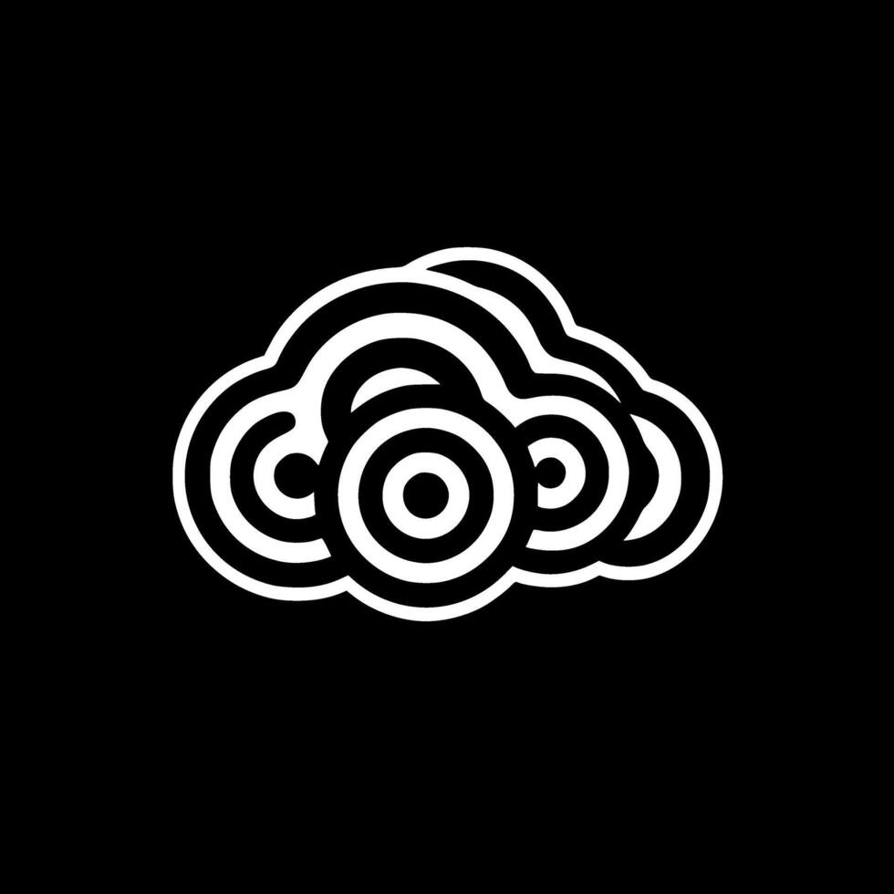 Cloud - Black and White Isolated Icon - illustration vector
