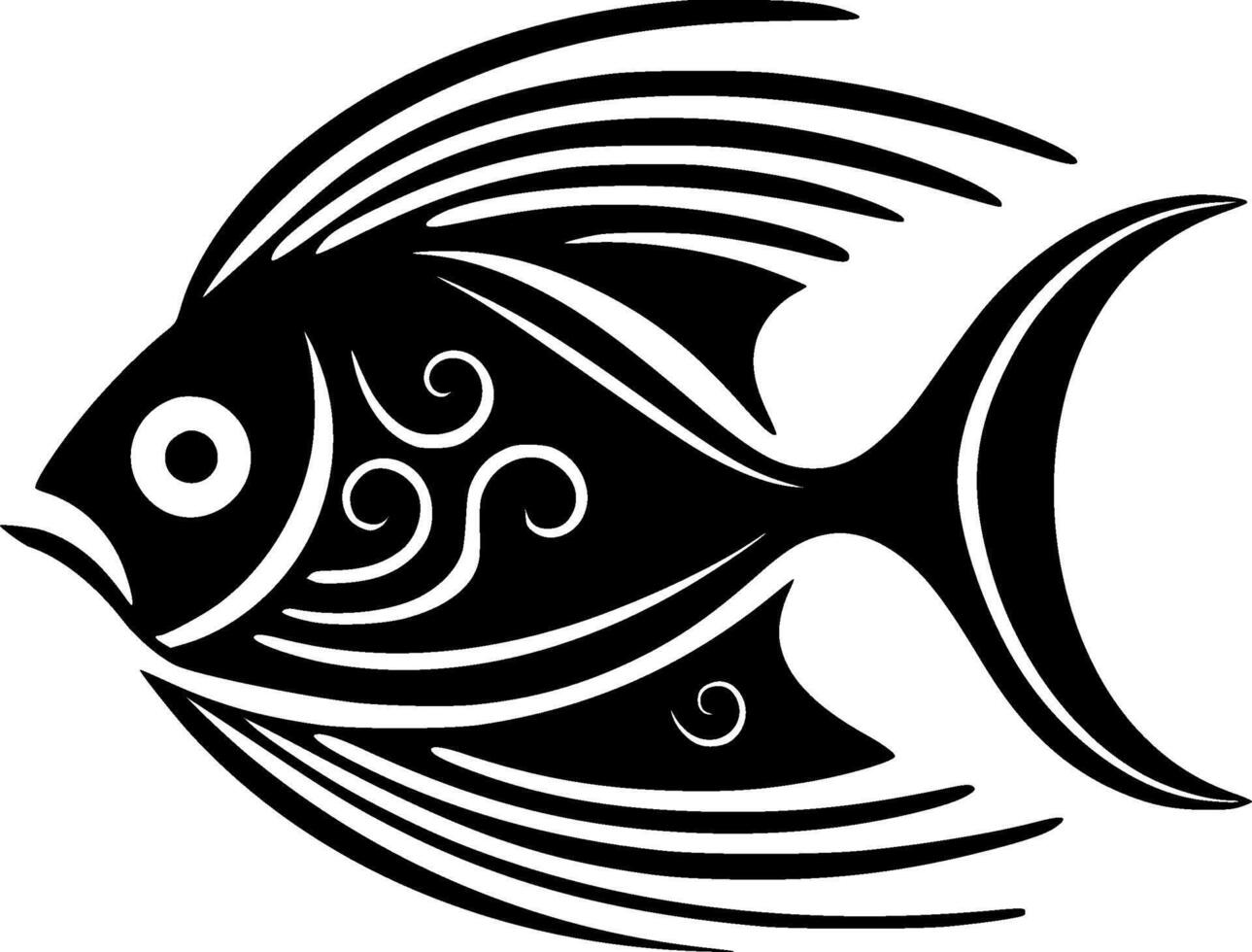 Fish, Minimalist and Simple Silhouette - illustration vector