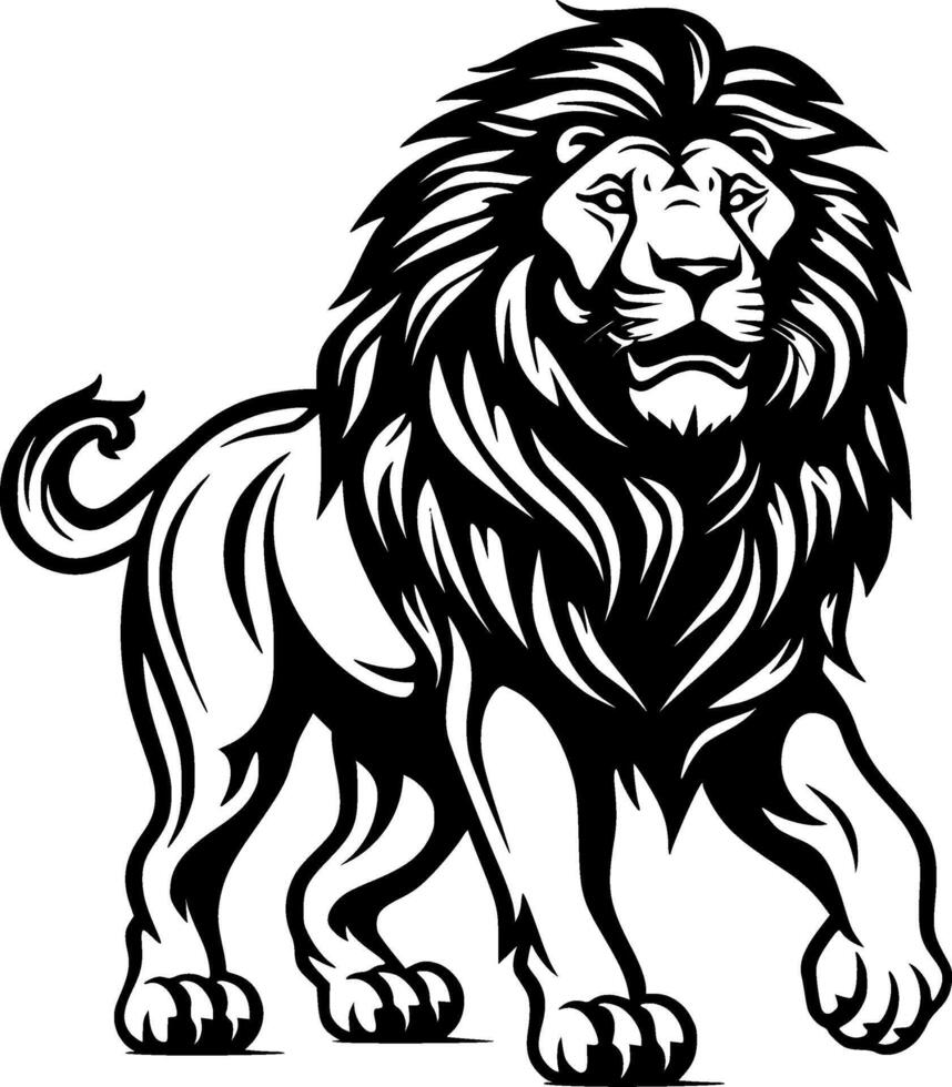 Lion - Black and White Isolated Icon - illustration vector