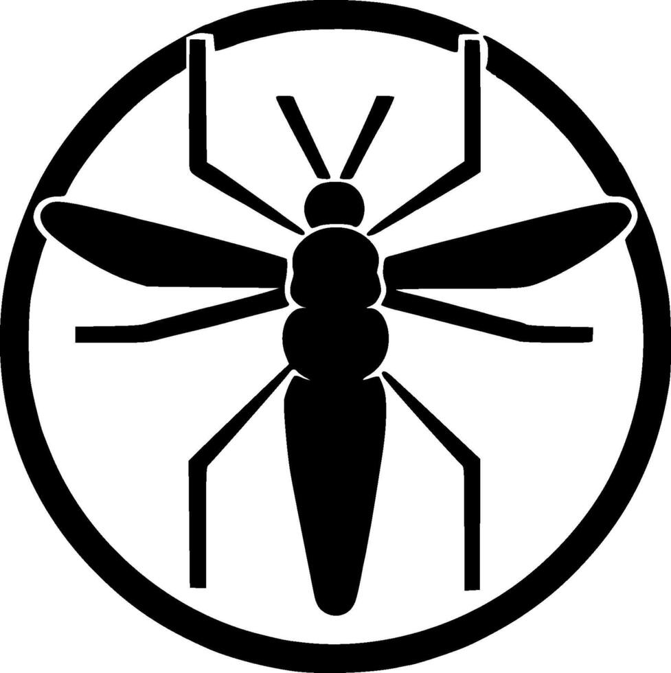 Mosquito - Black and White Isolated Icon - illustration vector