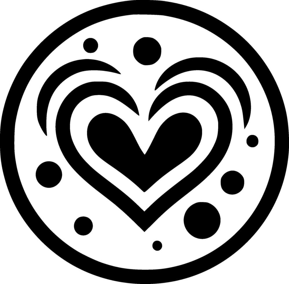 Heart, Black and White illustration vector