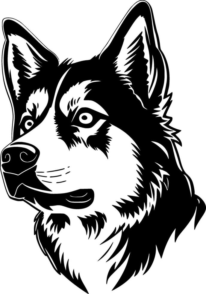 Siberian Husky, Minimalist and Simple Silhouette - illustration vector