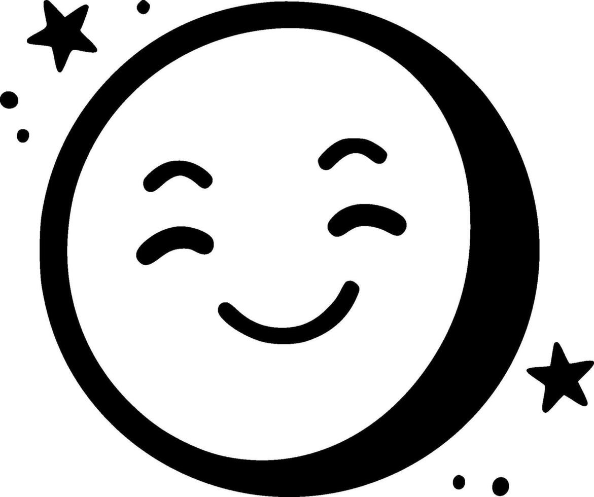 Moon, Minimalist and Simple Silhouette - illustration vector
