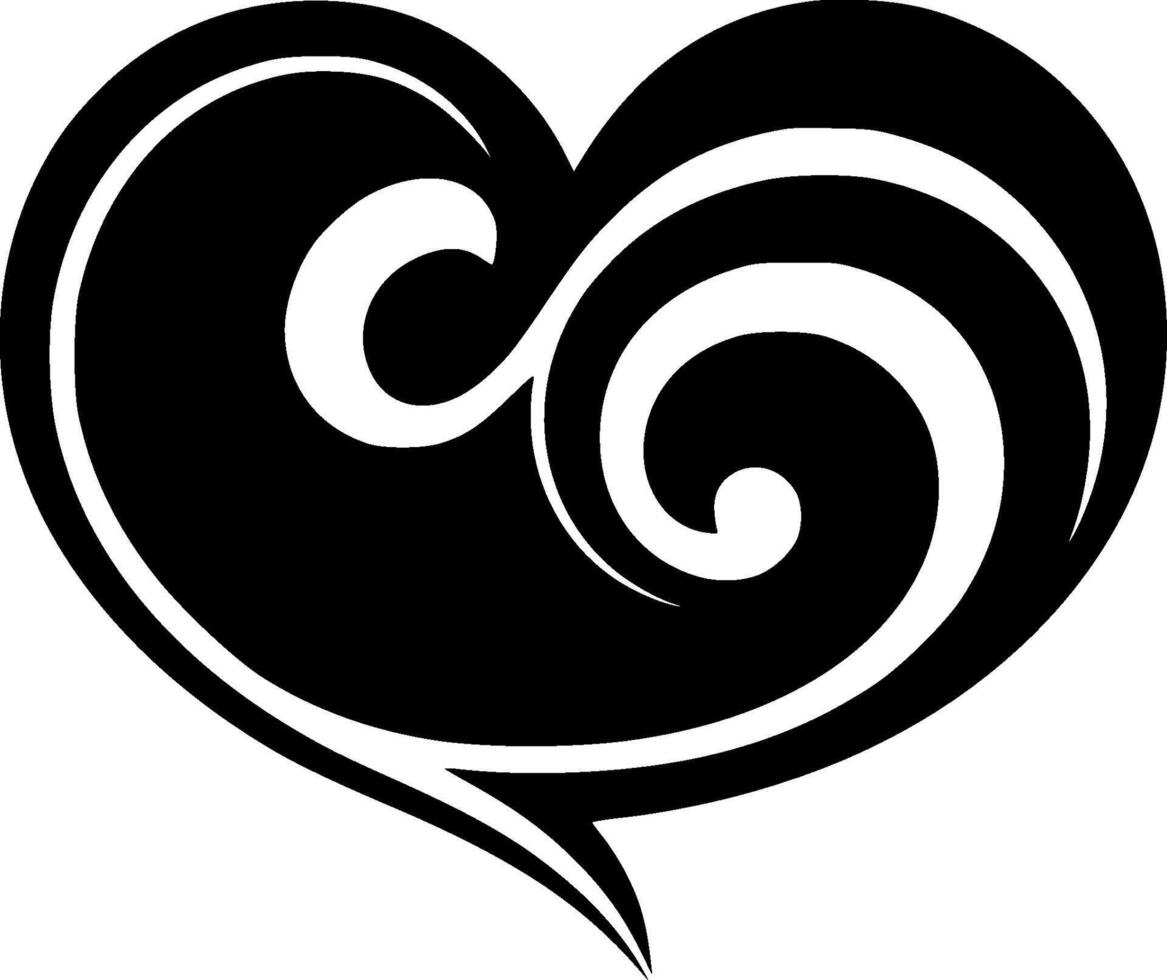 Heart - Black and White Isolated Icon - illustration vector