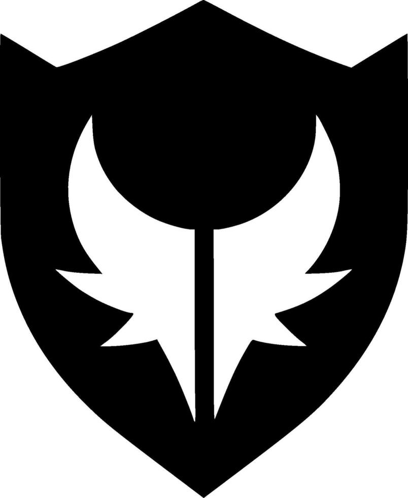 Shield - Black and White Isolated Icon - illustration vector