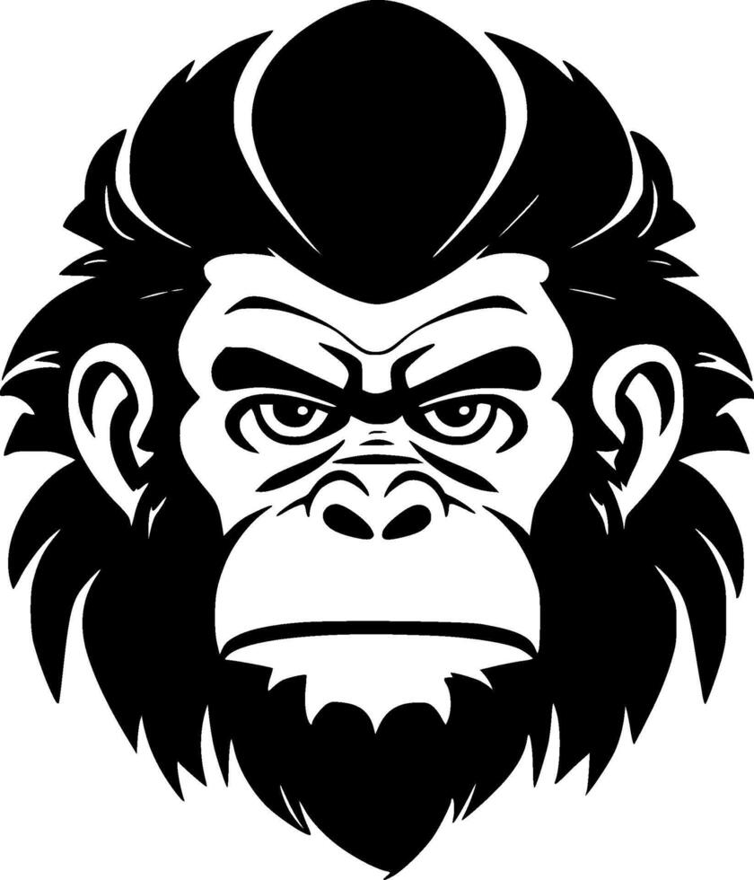 Monkey, Minimalist and Simple Silhouette - illustration vector
