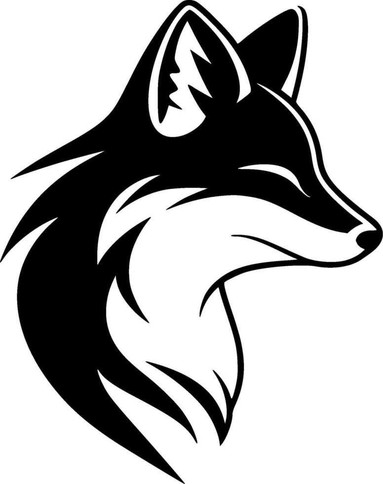 Fox, Black and White illustration vector