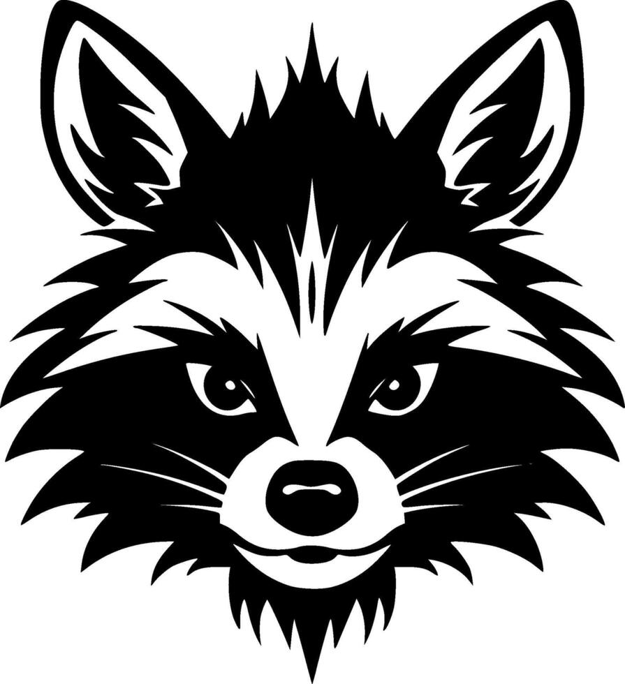 Raccoon, Minimalist and Simple Silhouette - illustration vector