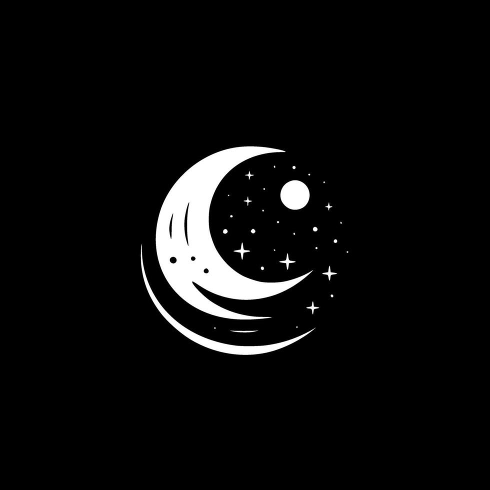 Moon - Minimalist and Flat Logo - illustration vector
