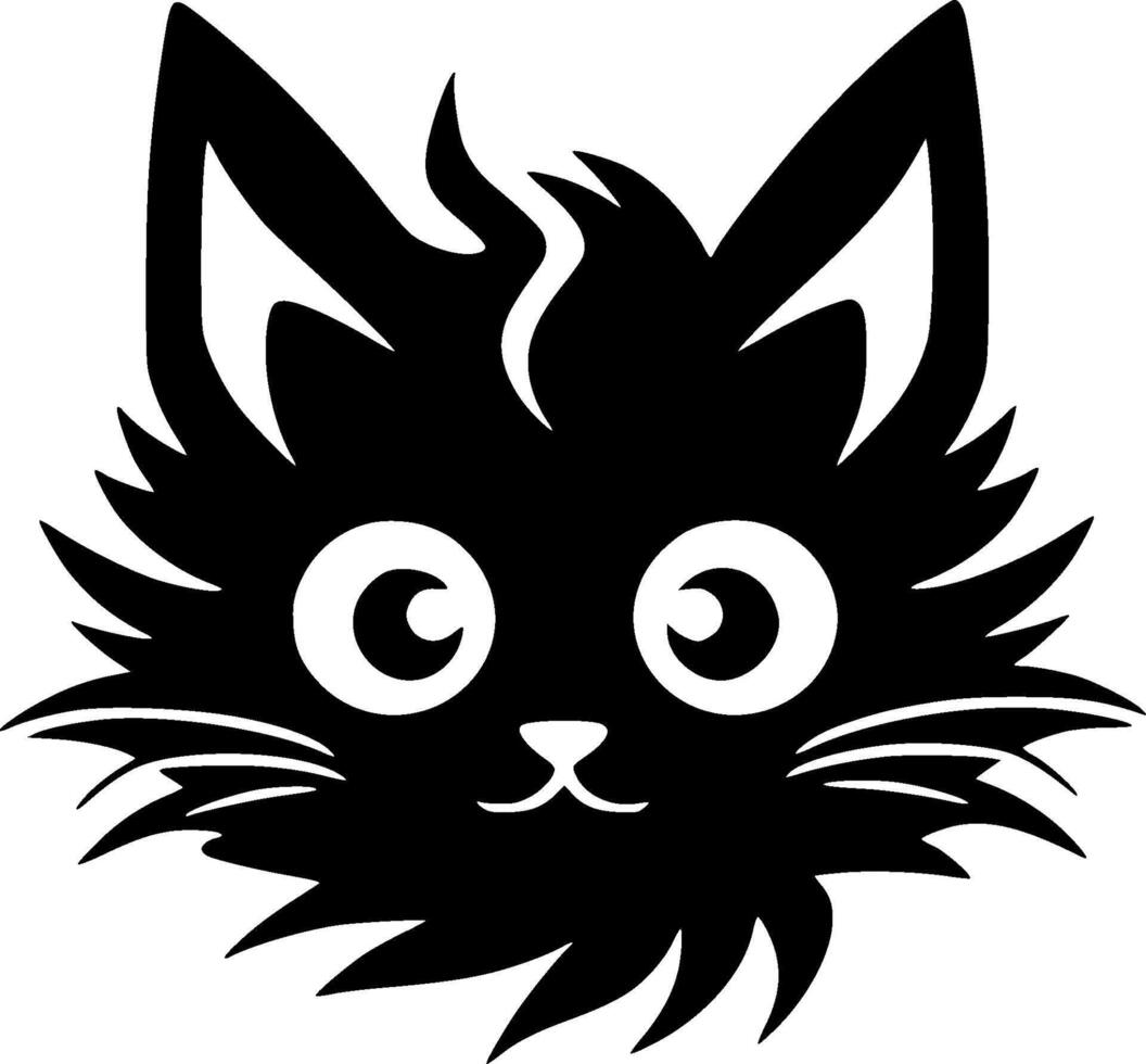 Cat - Black and White Isolated Icon - illustration vector