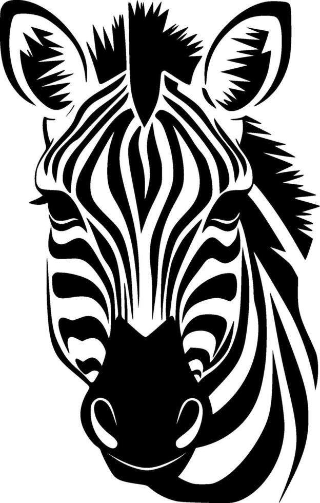 Zebra, Black and White illustration vector