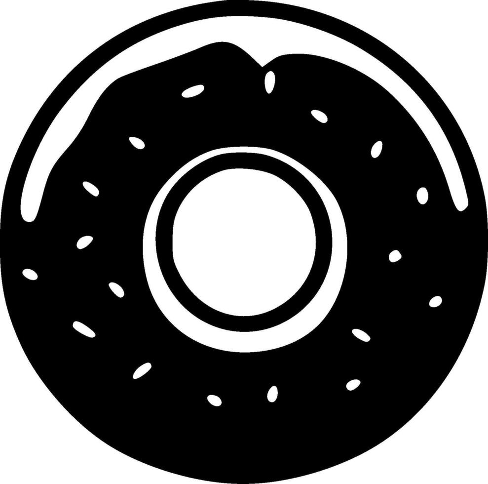 Donut, Minimalist and Simple Silhouette - illustration vector