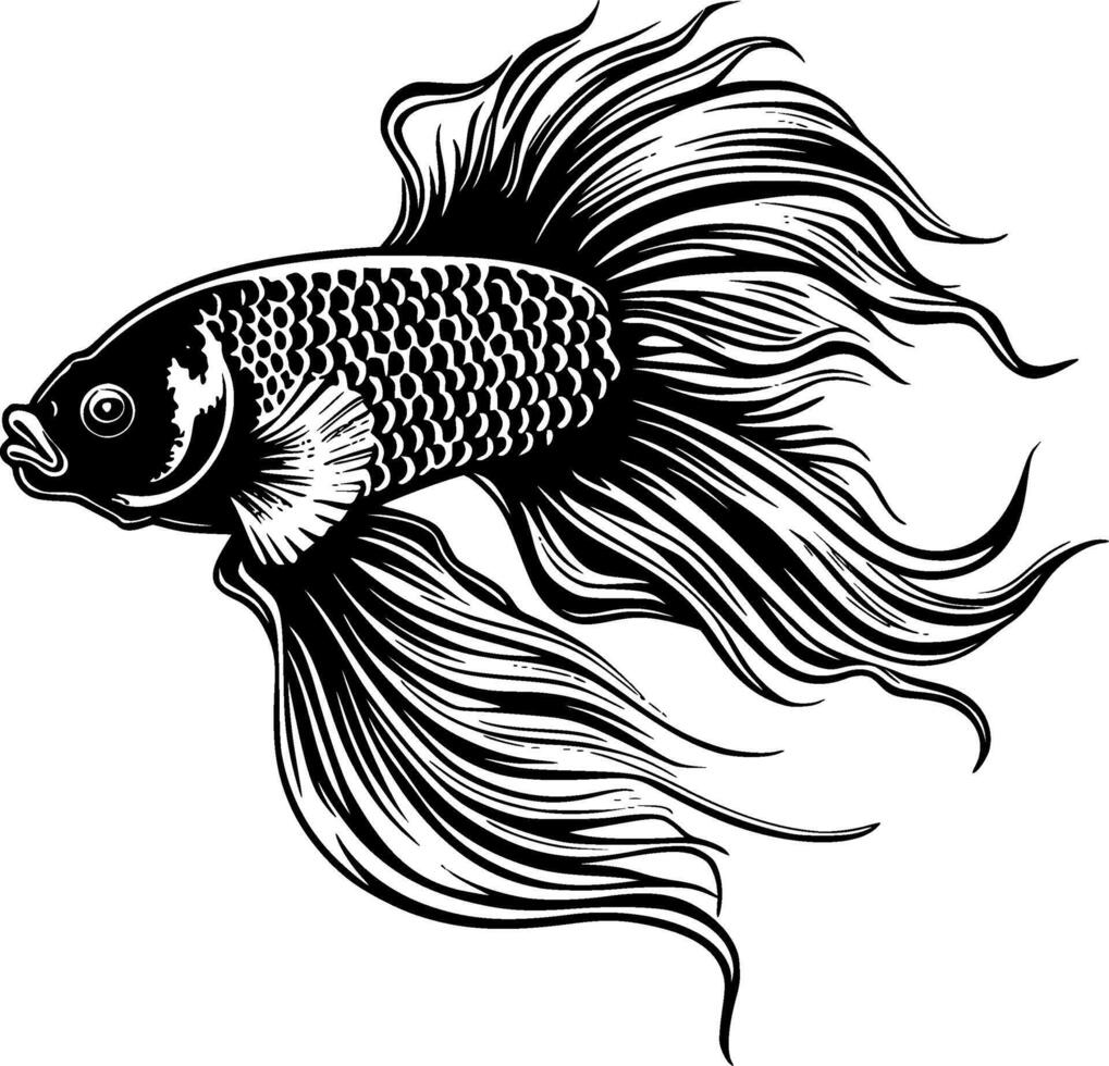 Betta Fish - Minimalist and Flat Logo - illustration vector