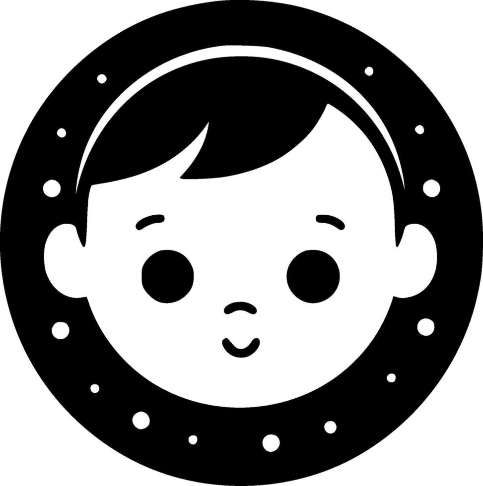 Baby - Black and White Isolated Icon - illustration vector