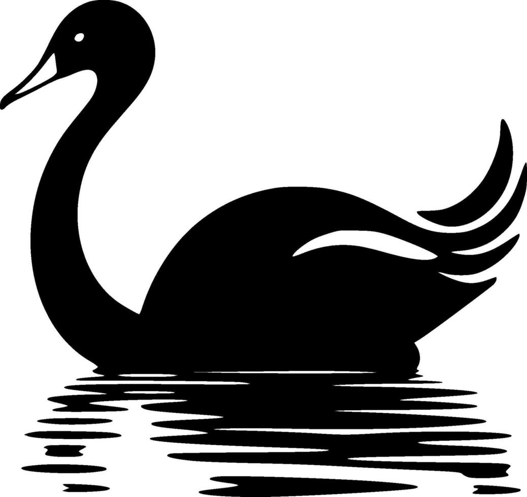 Swan, Minimalist and Simple Silhouette - illustration vector