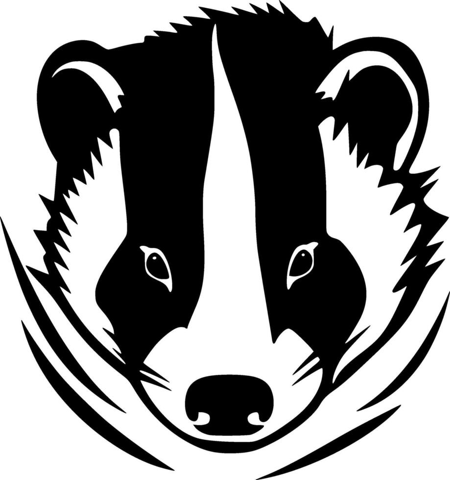 Badger, Black and White illustration vector