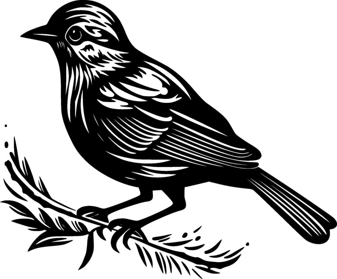 Sparrow, Minimalist and Simple Silhouette - illustration vector