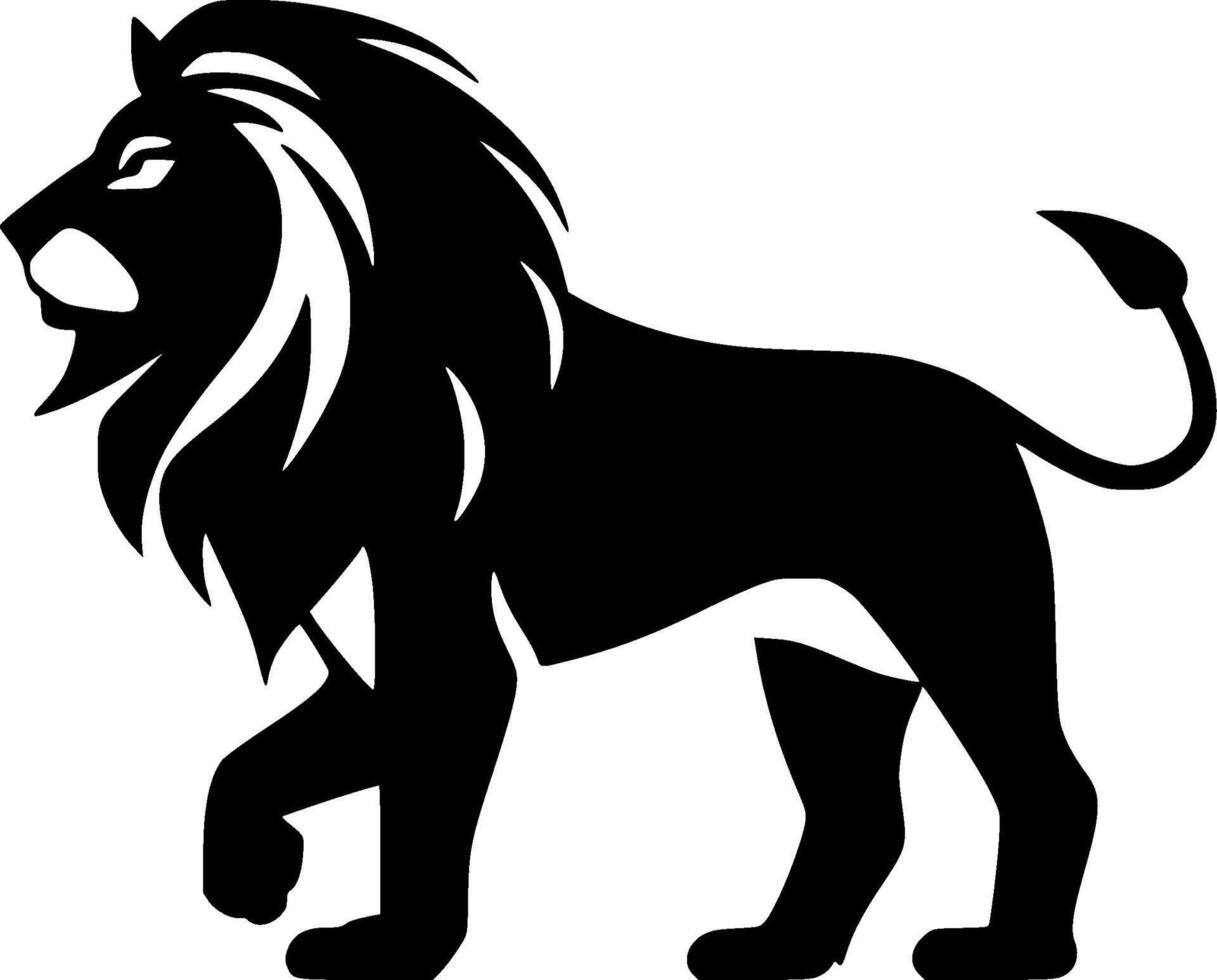 Lion - Black and White Isolated Icon - illustration vector