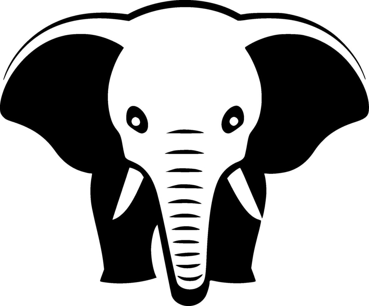 Elephant, Minimalist and Simple Silhouette - illustration vector