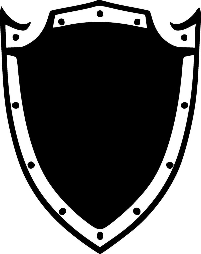 Shield - Black and White Isolated Icon - illustration vector