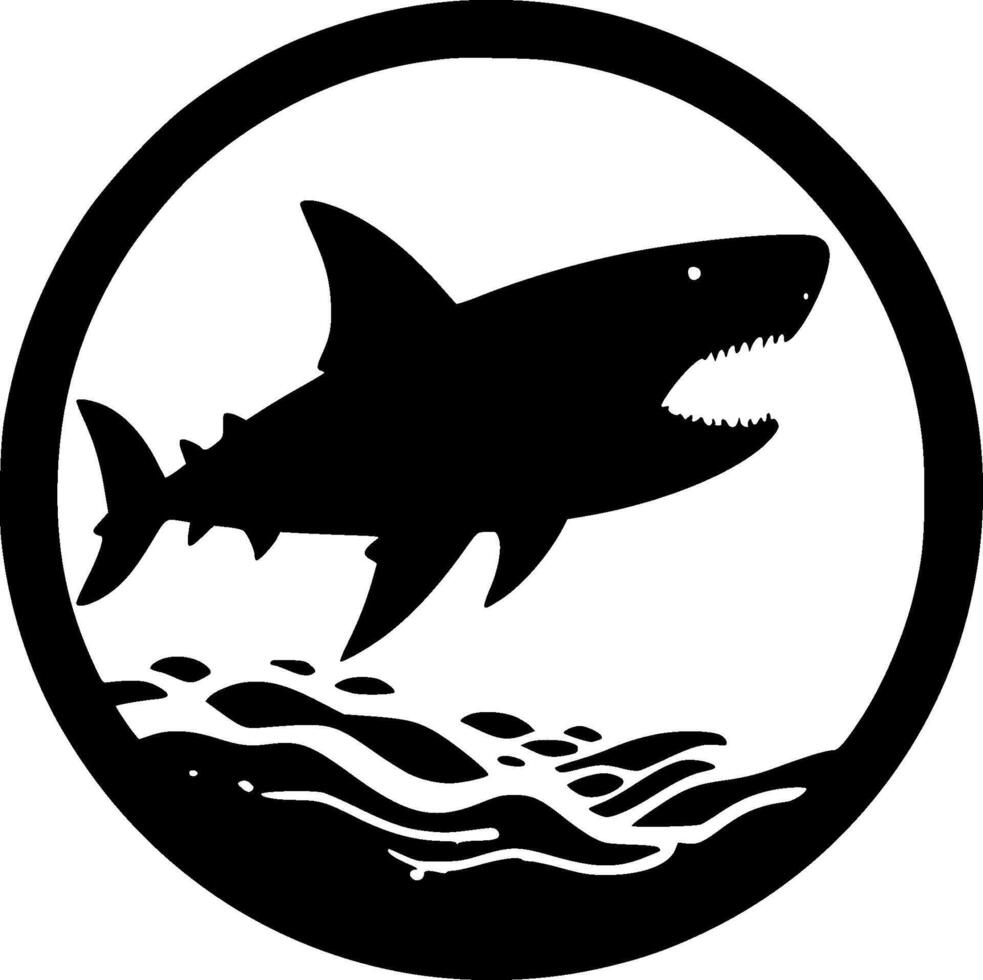 Shark, Minimalist and Simple Silhouette - illustration vector