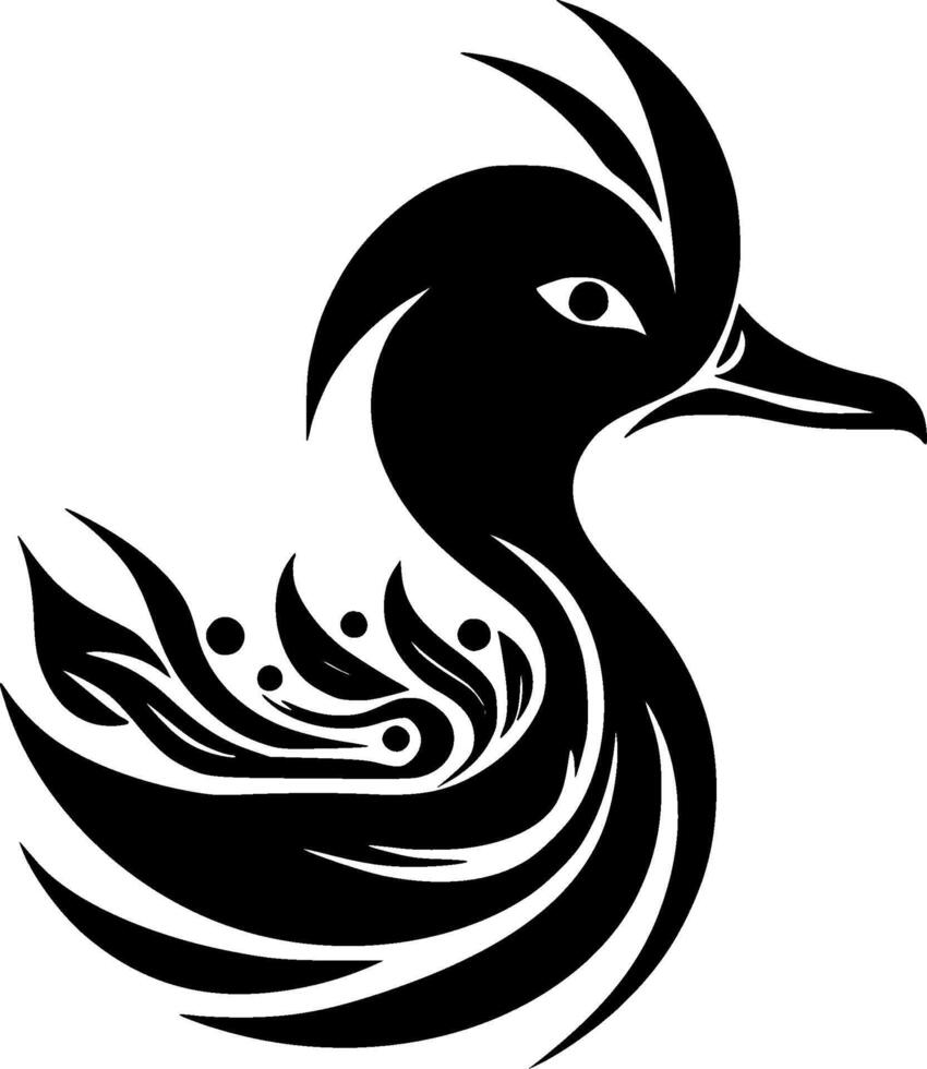 Duck, Minimalist and Simple Silhouette - illustration vector