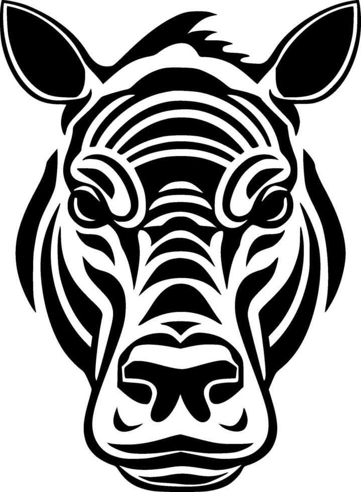 Hippopotamus - Minimalist and Flat Logo - illustration vector