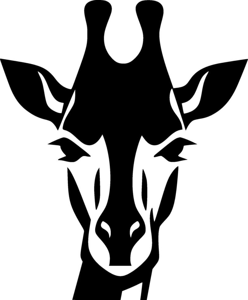 Giraffe - Black and White Isolated Icon - illustration vector