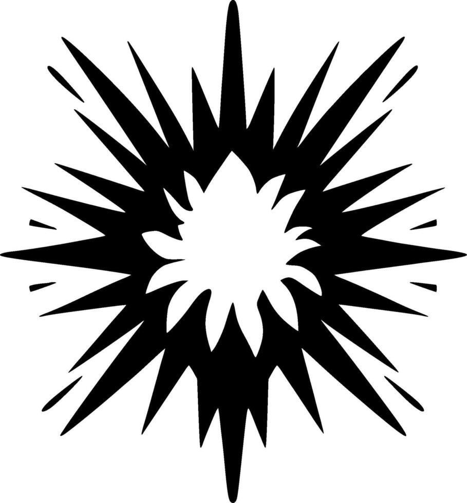 Explosion - Black and White Isolated Icon - illustration vector