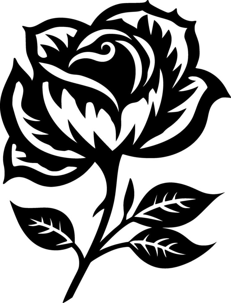 Rose, Minimalist and Simple Silhouette - illustration vector