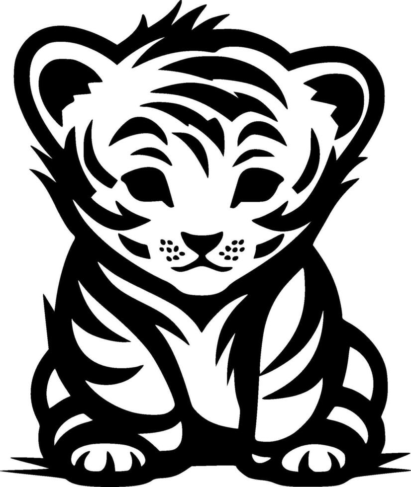 Tiger Baby - Minimalist and Flat Logo - illustration vector