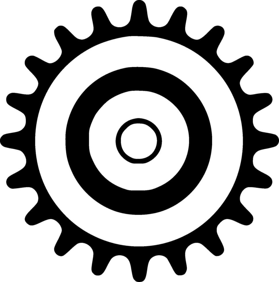 Gear - Black and White Isolated Icon - illustration vector