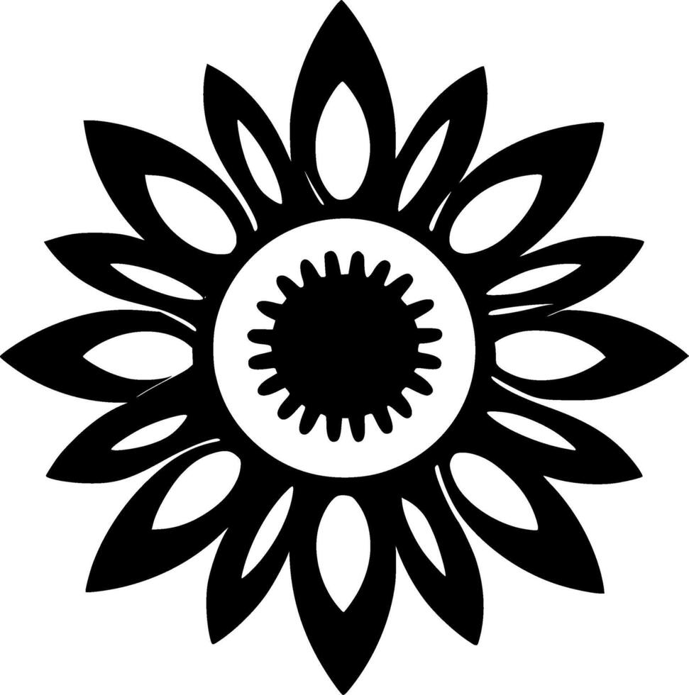 Flower, Black and White illustration vector